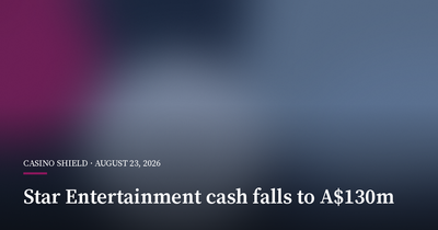 Star Entertainment Cash Falls to A$130 Million as Revenue Drops 10%
